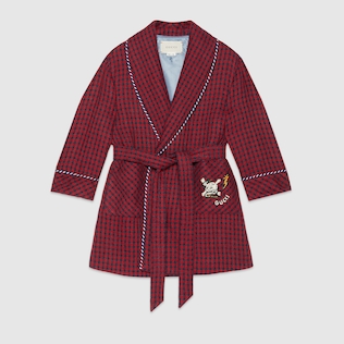 Cappotto in lino ricamato