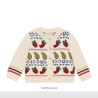 Baby Gucci pineapple and strawberry knit cardigan
