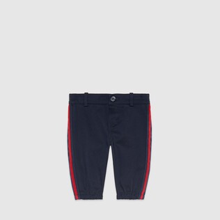 Baby gabardine trousers with patch