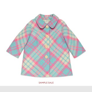 Cappotto in lana a quadri