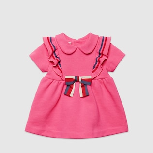 Vestido de Bebé de Algodón con Lazo