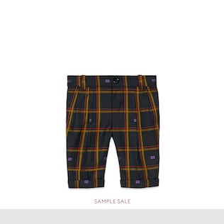 Pantalon bébé en laine GG à carreaux