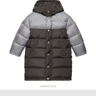 Veste enfant en nylon GG matelassé