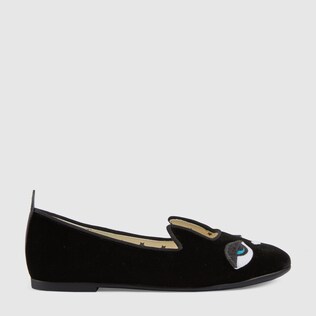 Ballerines enfant velours et chat