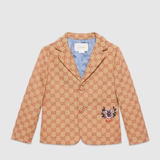 Children's GG canvas jacket with lyre