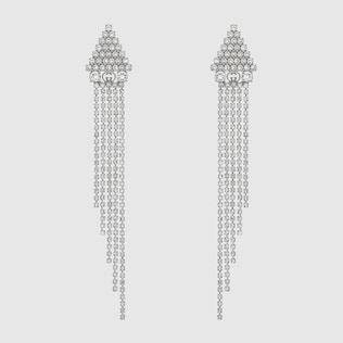 Metal earrings with crystals
