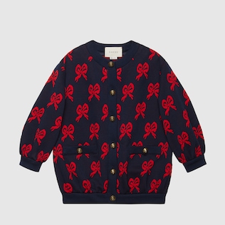 Kinder-Bomberjacke aus Jersey mit Schleife