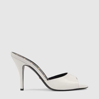 Leather heeled slide