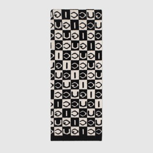 Gucci checkerboard wool scarf