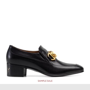 Men's leather Horsebit chain loafer