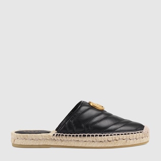 Leather espadrille with Double G