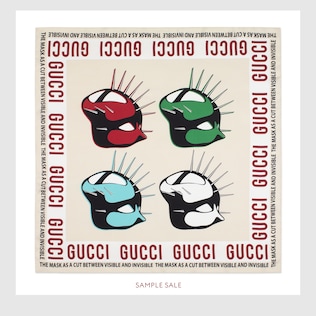 Silk scarf with Gucci masks print