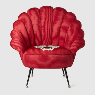 Fauteuil moiré avec tigre brodé