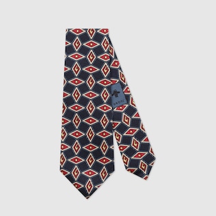 Corbata de seda con G geométrica