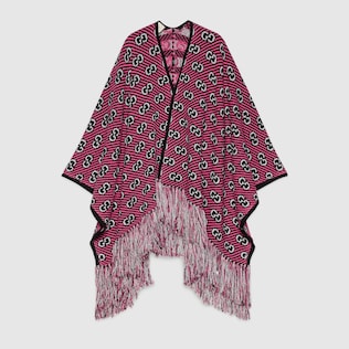 GG stripe jacquard poncho
