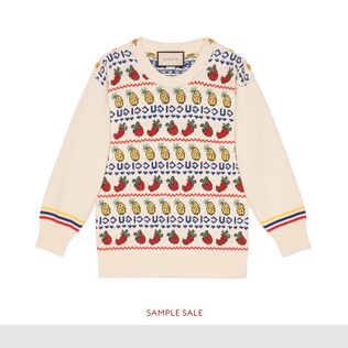 Gucci pineapple and strawberry knit top