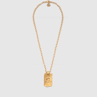 Textured metal pendant necklace