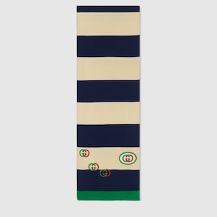 Cotton scarf with Interlocking G
