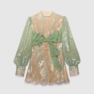 Minikleid aus besticktem Tüll