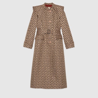 G rhombus print coat with cape