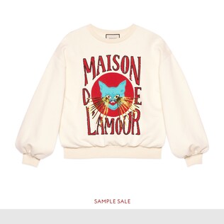Sweat-shirt oversize à imprimé chat