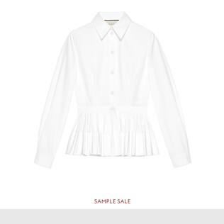 Peplum poplin shirt