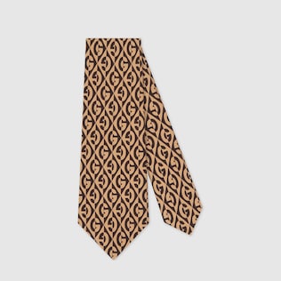 Corbata de seda con rombos y G