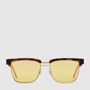 Square metal and acetate sunglasses