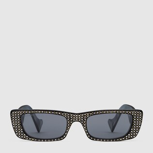Rectangular sunglasses with crystals