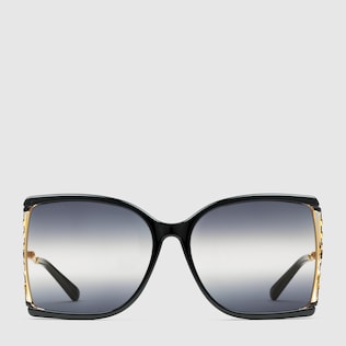 Eckige Brille aus Azetat und Metall