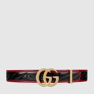 Ceinture à boucle Double G en dentelle