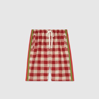 オンライン限定 オーバーサイズ チェック ウール ショートパンツ