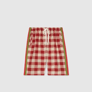 Übergroße Shorts aus karierter Wolle