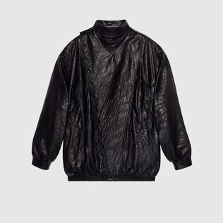 Oversize leather jacket