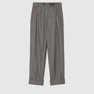 ステッチ入り ウール パンツ