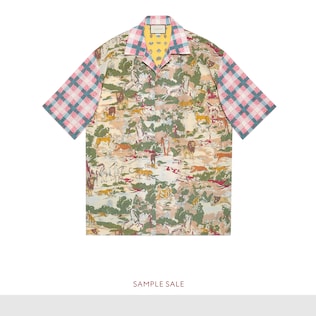 Camisa Bowling extragrande con estampado
