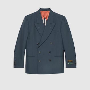 Chaqueta de dril con etiqueta tipo sastre