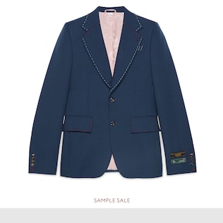 Chaqueta de dril con pespuntes