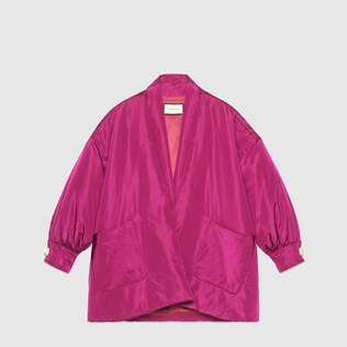 Blouson aviateur en soie avec foulard