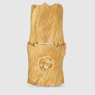 Bague de doigt en métal texturé avec détail GG
