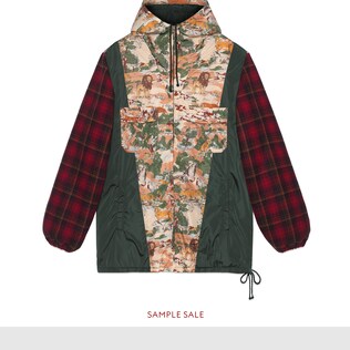 Nylon jacket with feline print