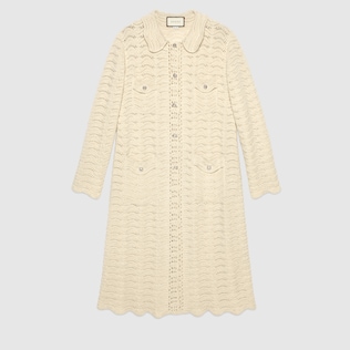Oversize crochet wool cardigan