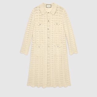 Übergroßer Cardigan aus gehäkelter Wolle