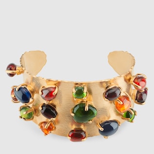 Bracciale rigido con pietre cabochon