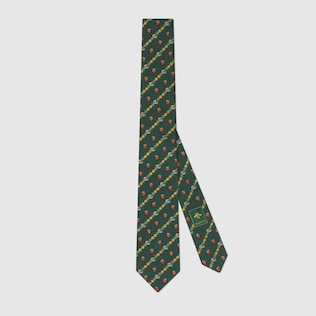 Double G, pineapples and strawberries silk tie