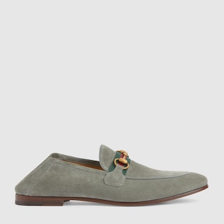 Men's suede Horsebit loafer with Web