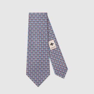 Double G and hearts silk tie
