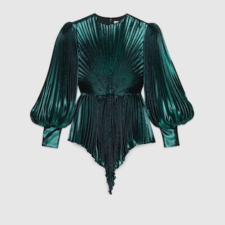 Robe courte plissé en lamé iridescent