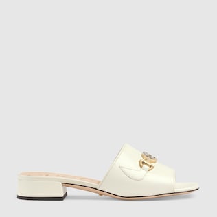 Gucci Zumi皮革凉拖鞋