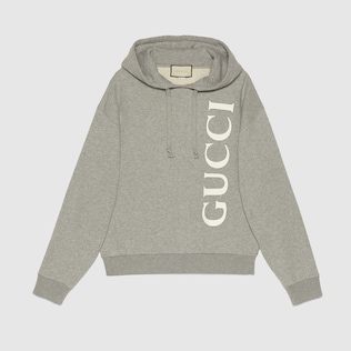 Felpa con cappuccio e stampa Gucci